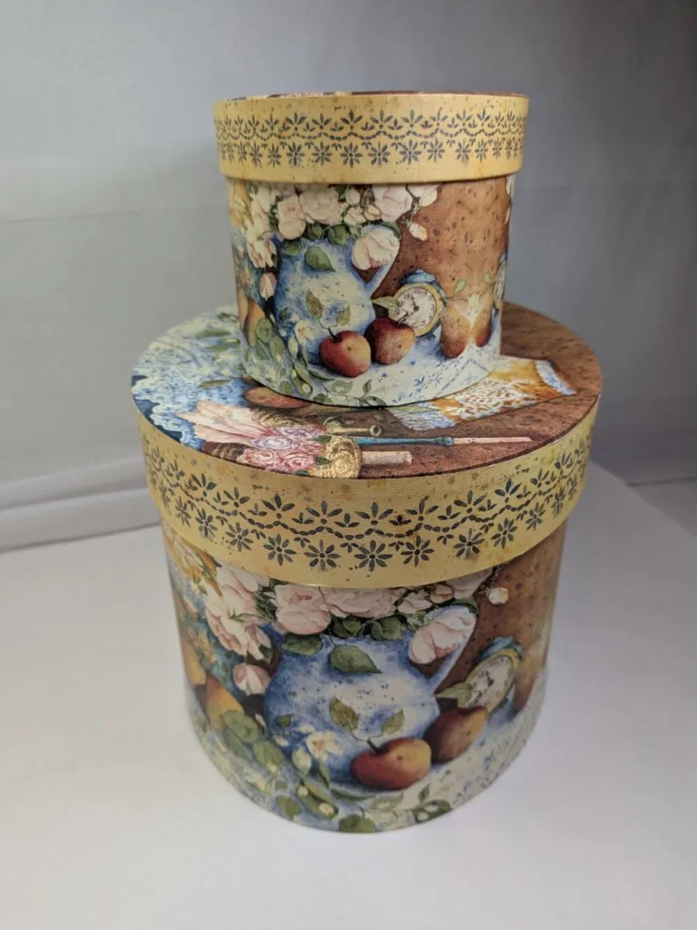 Vintage Bobs Boxes Lang Anna Krajewski Nesting Storage Oval Fruit 3 Boxes LANG